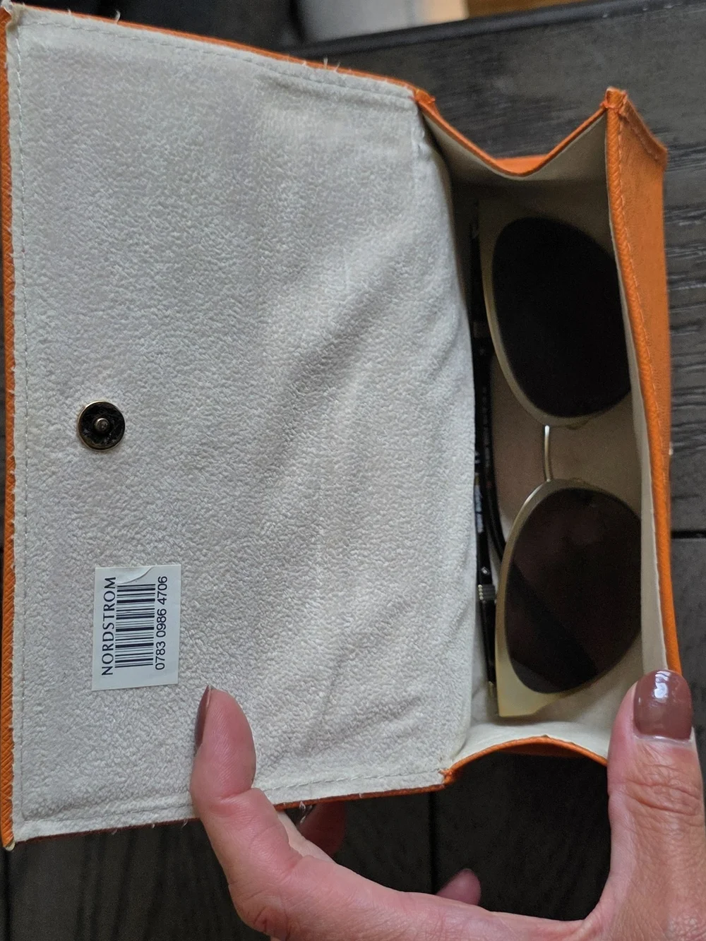 Tory Burch Gold Frame Sunglasses with Brown Lenses and Orange Case